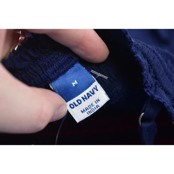 Old Navy Top Womens Medium Smocked Peplum Tank Sleeveless Embroidered Boho - Picture 6 of 11